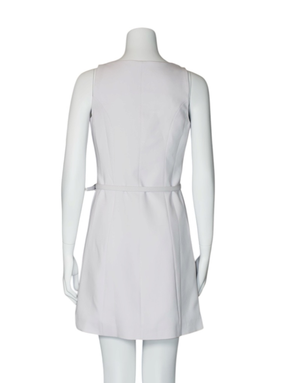 Saks Fifth Avenue Sleeveless Button-Front Off White Dress with Belt Size X-Small - Picture 7 of 14